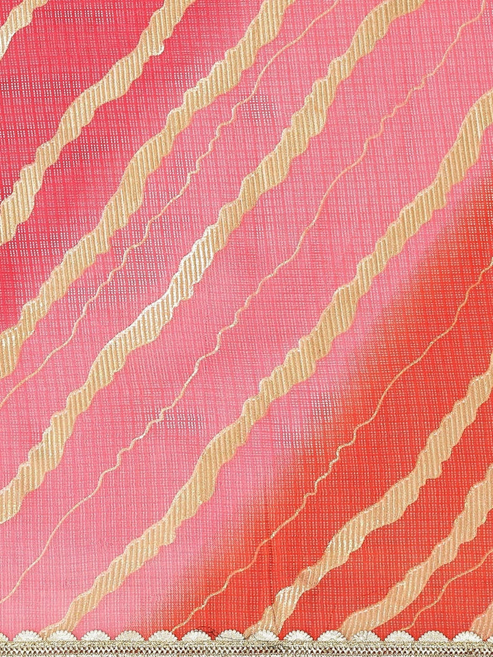 Red Leheriya Saree-Yufta Store-9887SARRD