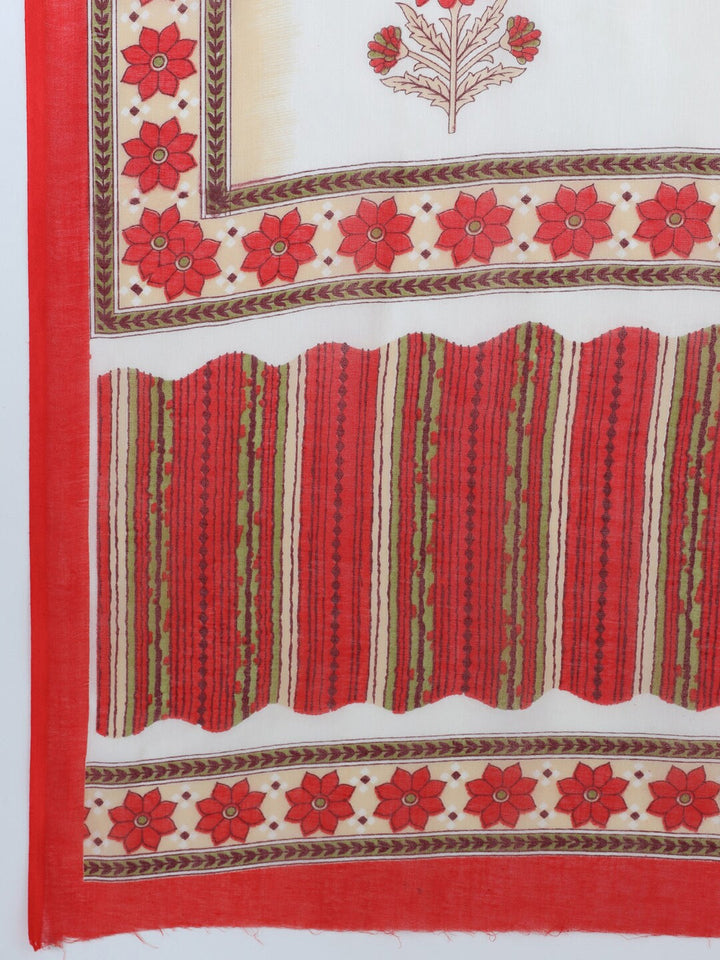Red Printed Gotta Patti Dupatta Set-Yufta Store-9800SKDRDS