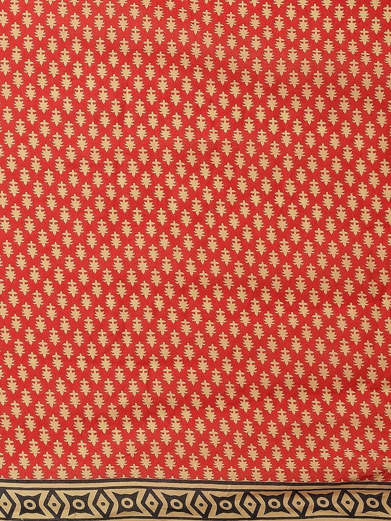 Red Printed Saree-Yufta Store-6054SARRD