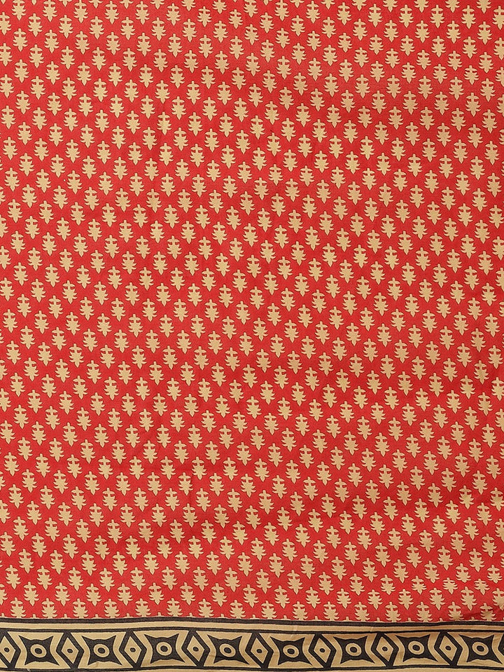Red Printed Saree-Yufta Store-6054SARRD