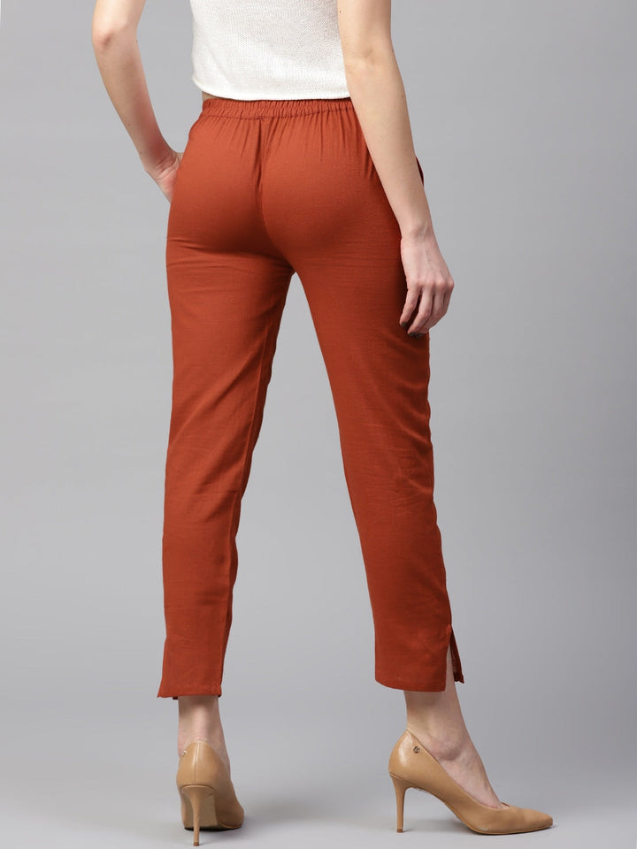 Red Solid Trousers-Yufta Store-DBNWSET1609PNT-S
