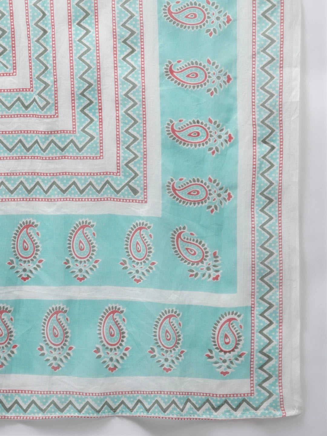 Sea Green Printed Dupatta Set-Yufta Store-9756SKDSGS