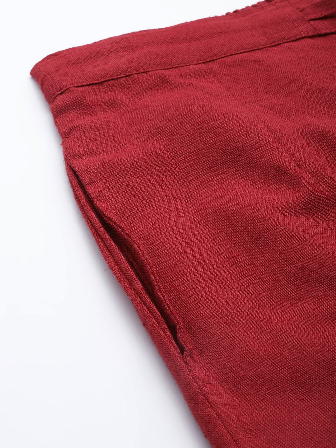 Solid Maroon Cotton Trousers-Yufta Store-4206PNTMRS