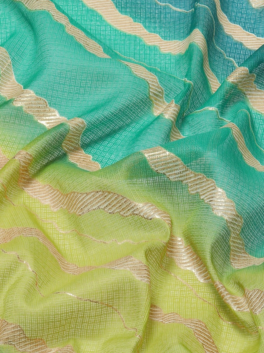 Teal Leheriya Saree-Yufta Store-9887SARGR