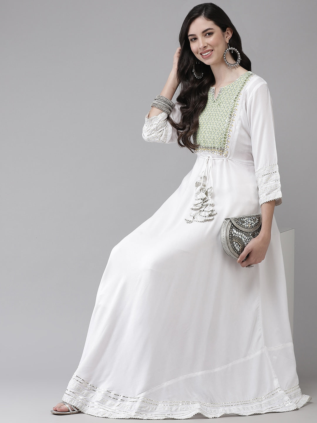 White Embroidered Dress