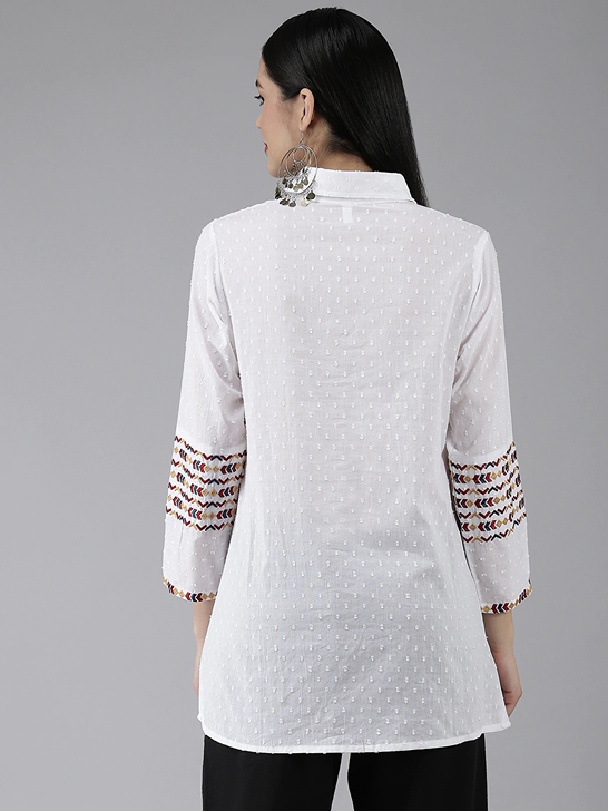 White Embroidered Top-Yufta Store-9822TOPWHS