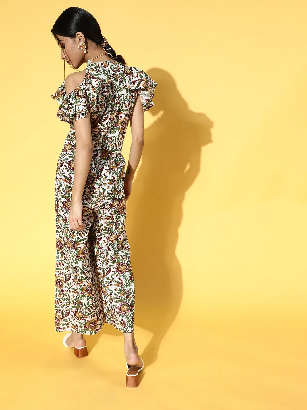 White & Green Printed Jumpsuit-Yufta Store-9616JSWHS