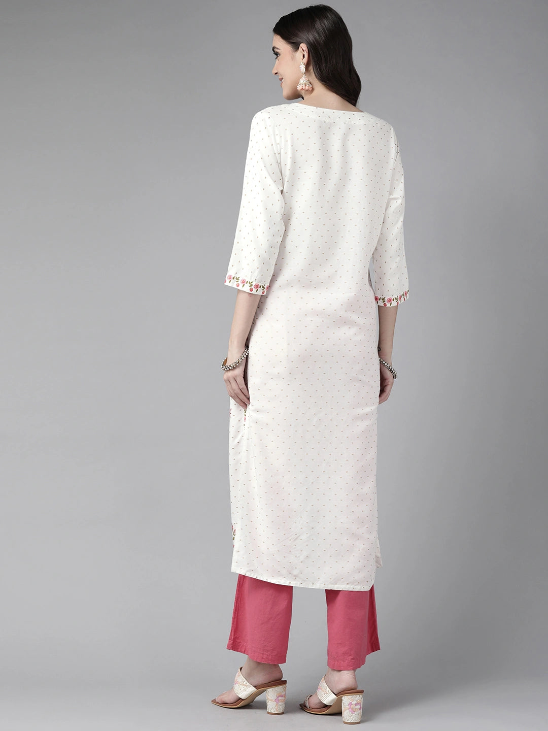 White Straight Kurta-Yufta Store-5809KURWHS