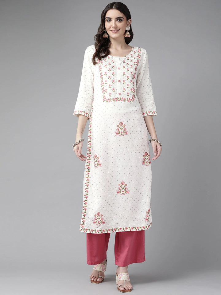 White Straight Kurta-Yufta Store-5809KURWHS