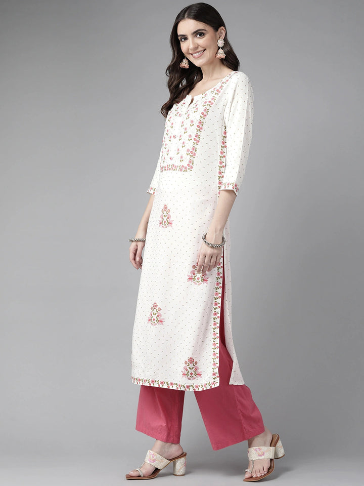 White Straight Kurta-Yufta Store-5809KURWHS