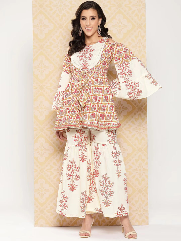 Women Printed Pure Cotton Ethnic Co-Ords-Yufta Store-1470CRDCRS