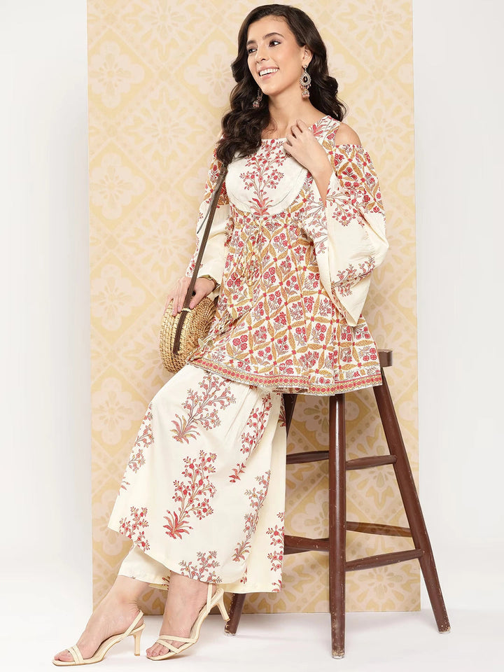 Women Printed Pure Cotton Ethnic Co-Ords-Yufta Store-1470CRDCRS