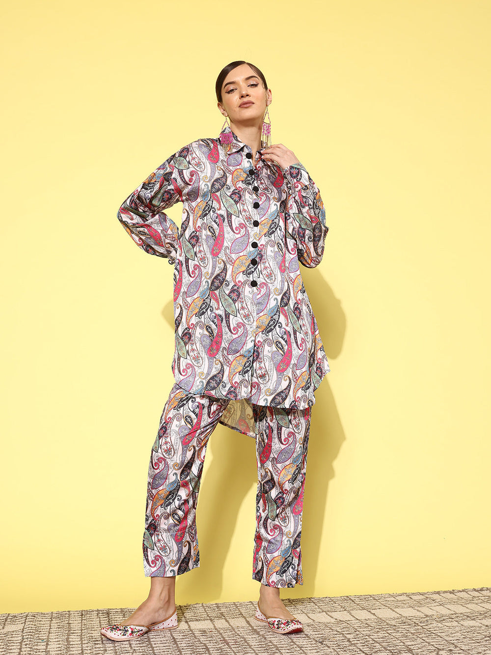 Women Printed Shirt with Trousers-Yufta Store-1434CRDCRS