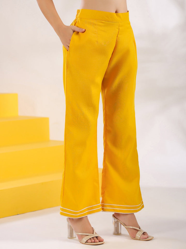 Yellow A-line Embroidered Co-ord set-Yufta Store-1626CRDYLS