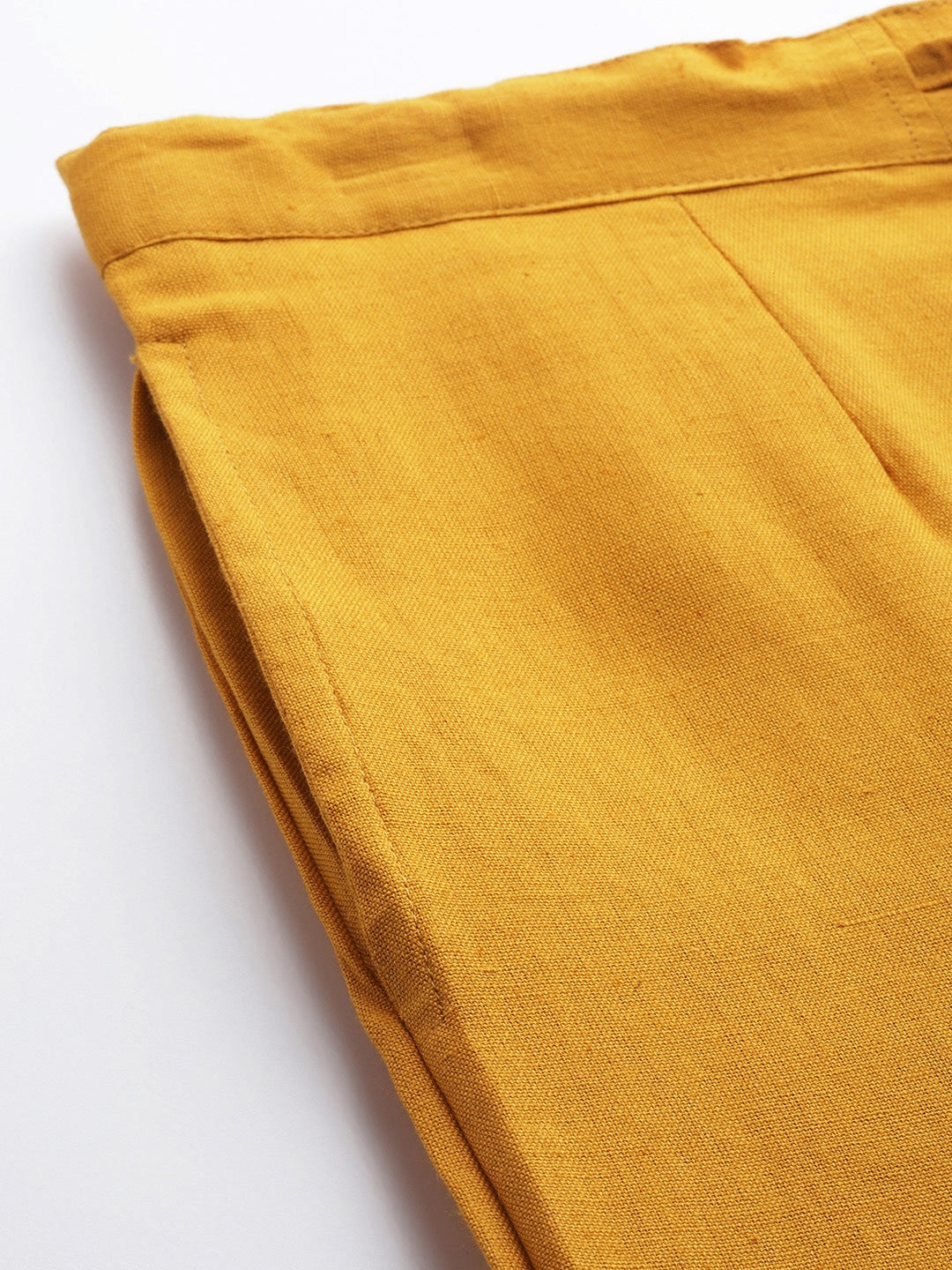 Yellow Cotton Fit Trousers-Yufta Store-4206PNTYLS