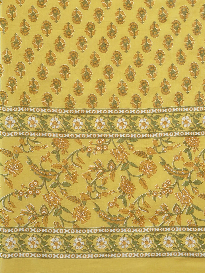 Yellow Printed Gotta Patti Dupatta Set-Yufta Store-9751SKDYLS