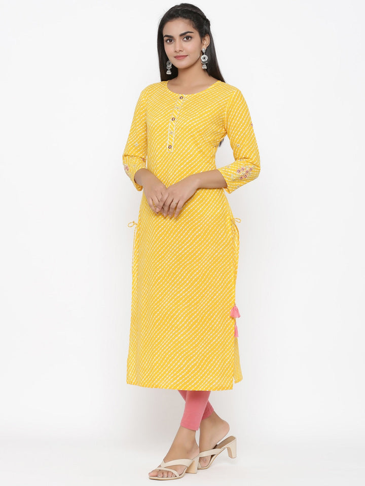 Yellow Straight Kurta-Yufta Store-7491KURYLS