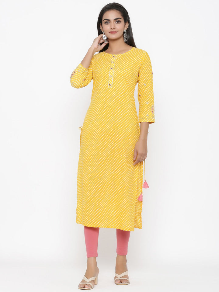 Yellow Straight Kurta-Yufta Store-7491KURYLS