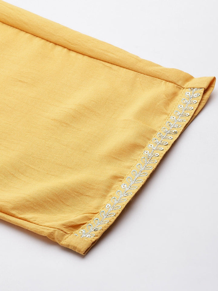 Yellow Thread Work Dupatta Set-Yufta Store-9853SKDYLS