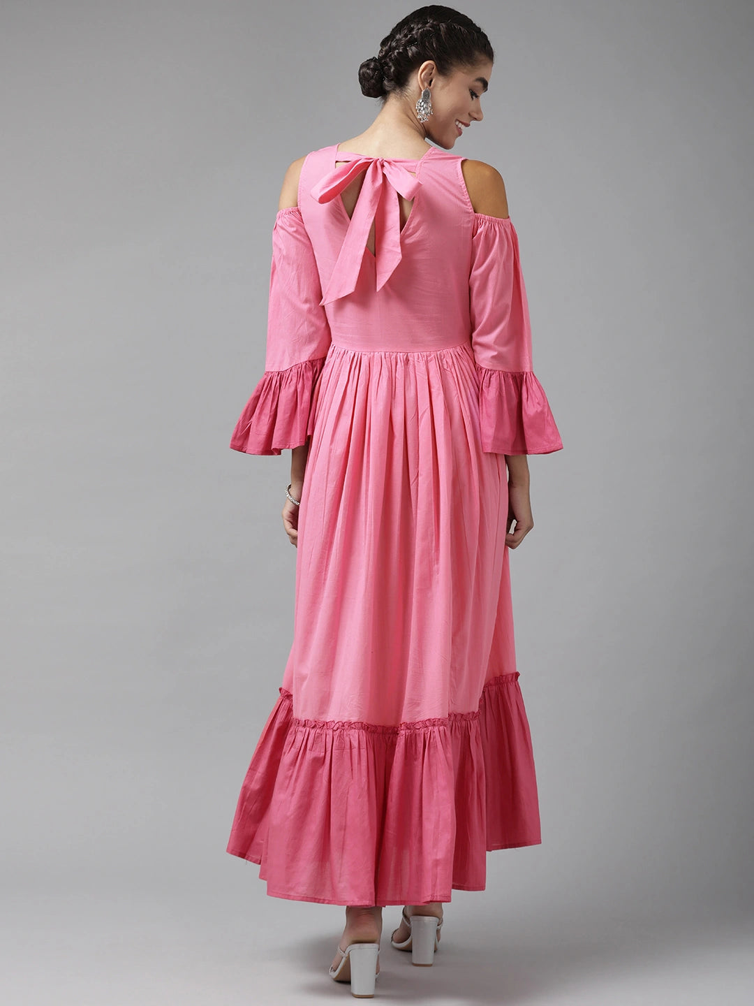Yufta Pink Ethnic Maxi Dress-Yufta Store-9658DRSPKS