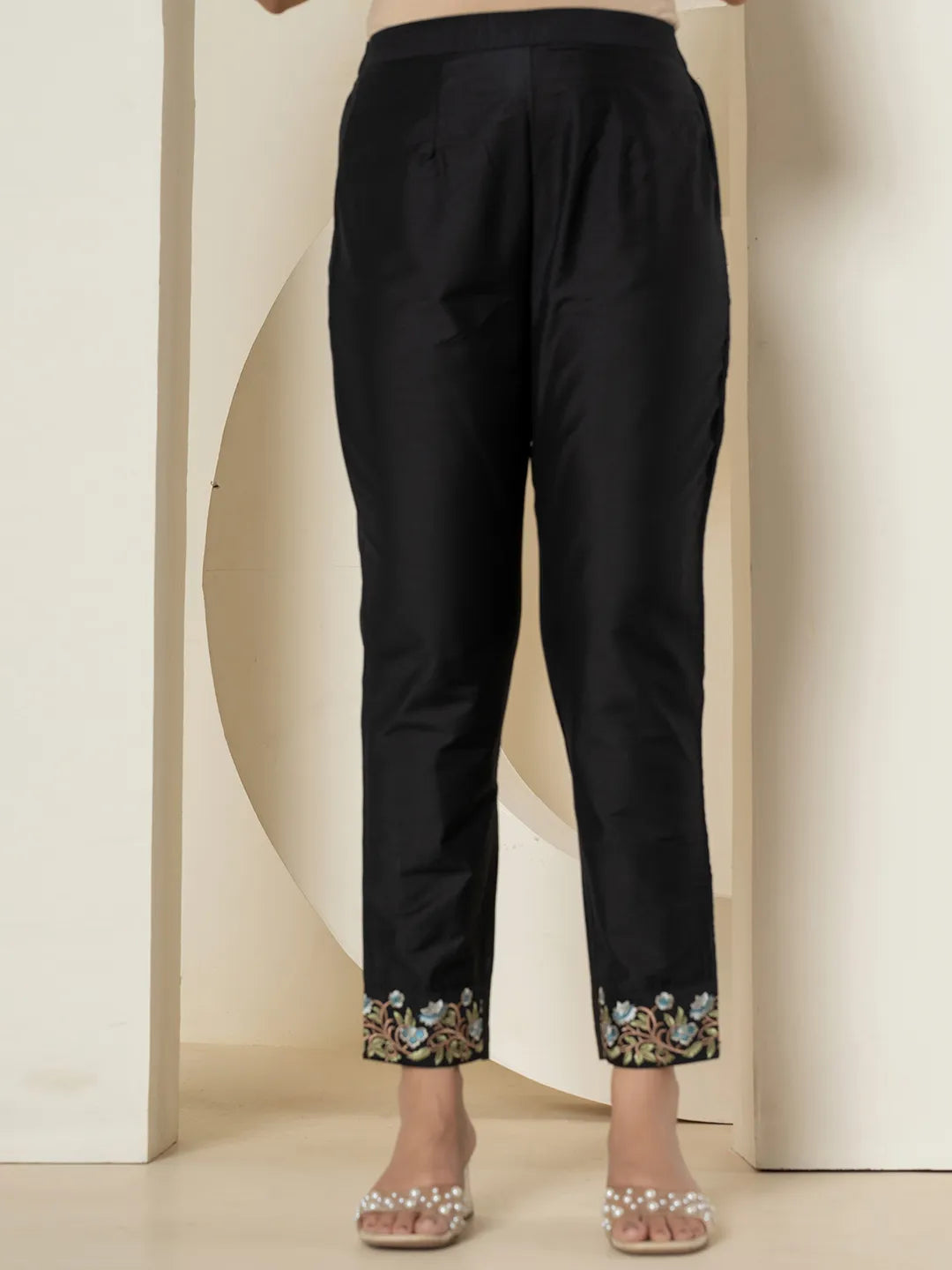 black thread_work shirt and trouser polyester co-ord setoffline_sku-64-Yufta Store-A193CRDBK
