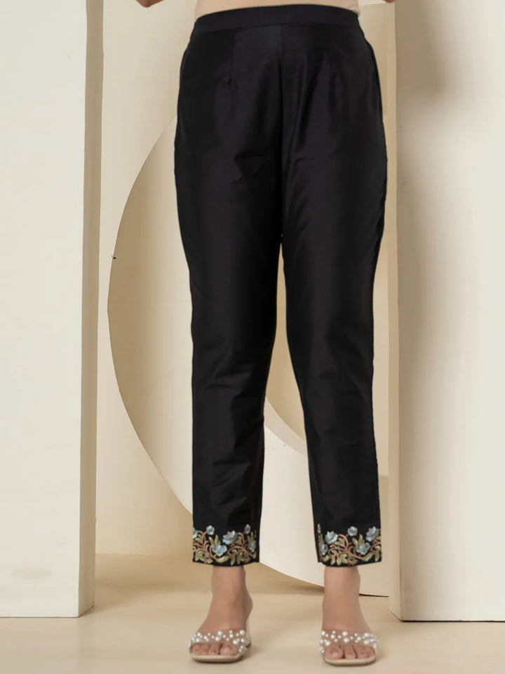 black thread_work shirt and trouser polyester co-ord setoffline_sku-64-Yufta Store-A193CRDBK