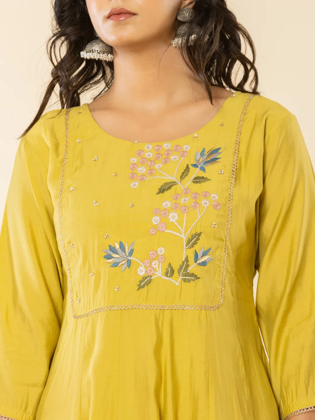 Mustard Yellow anarkali dupatta pant setoffline_sku-73-Yufta Store-A219SKDMS