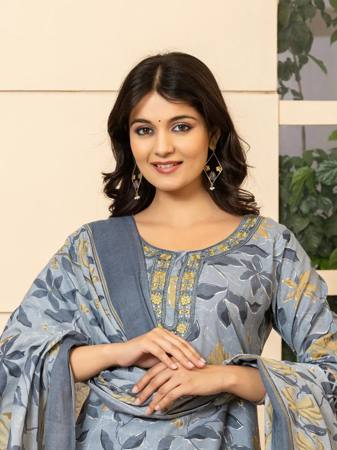 grey kurta dupatta pant setoffline_sku-79-Yufta Store-A232SKDGY