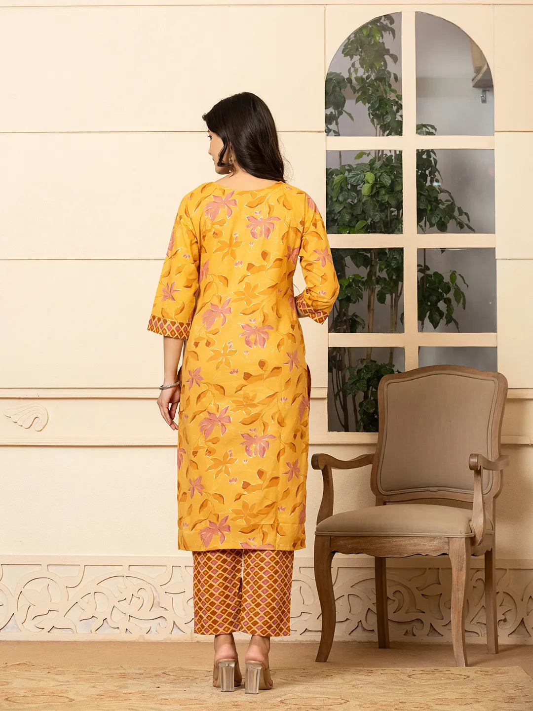 mustard kurta dupatta pant setoffline_sku-77-Yufta Store-A232SKDMS