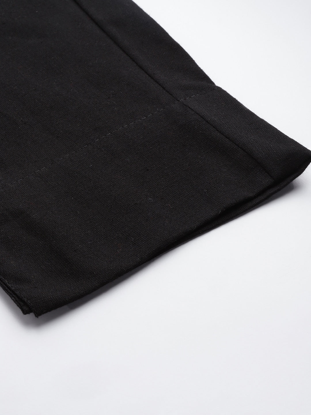 Black Cotton Fit Trousers-Yufta Store-4206PNTBKS
