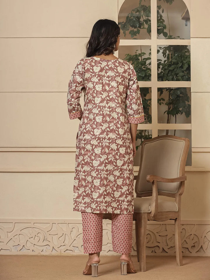 cotton burgundy kurta dupatta pant setoffline_sku-52-Yufta Store-7233SKDBUGM