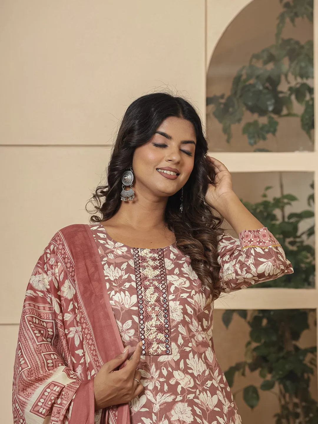 cotton burgundy kurta dupatta pant setoffline_sku-52-Yufta Store-7233SKDBUGM