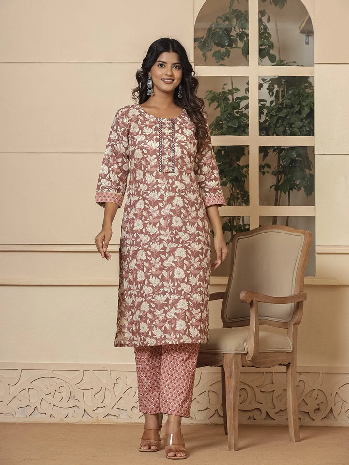 cotton burgundy kurta dupatta pant setoffline_sku-52-Yufta Store-7233SKDBUGM