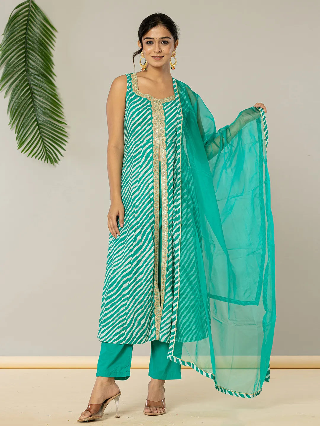 Cotton Leheriya Kurta Dupatta Pant Set-Yufta Store-6980SKDTGS