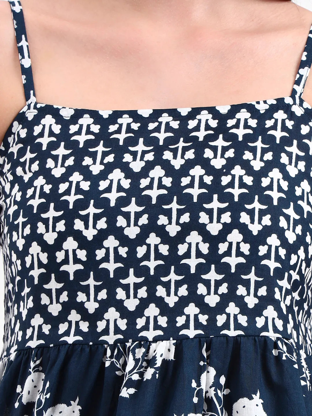 Cotton Navy Blue Strappy Top