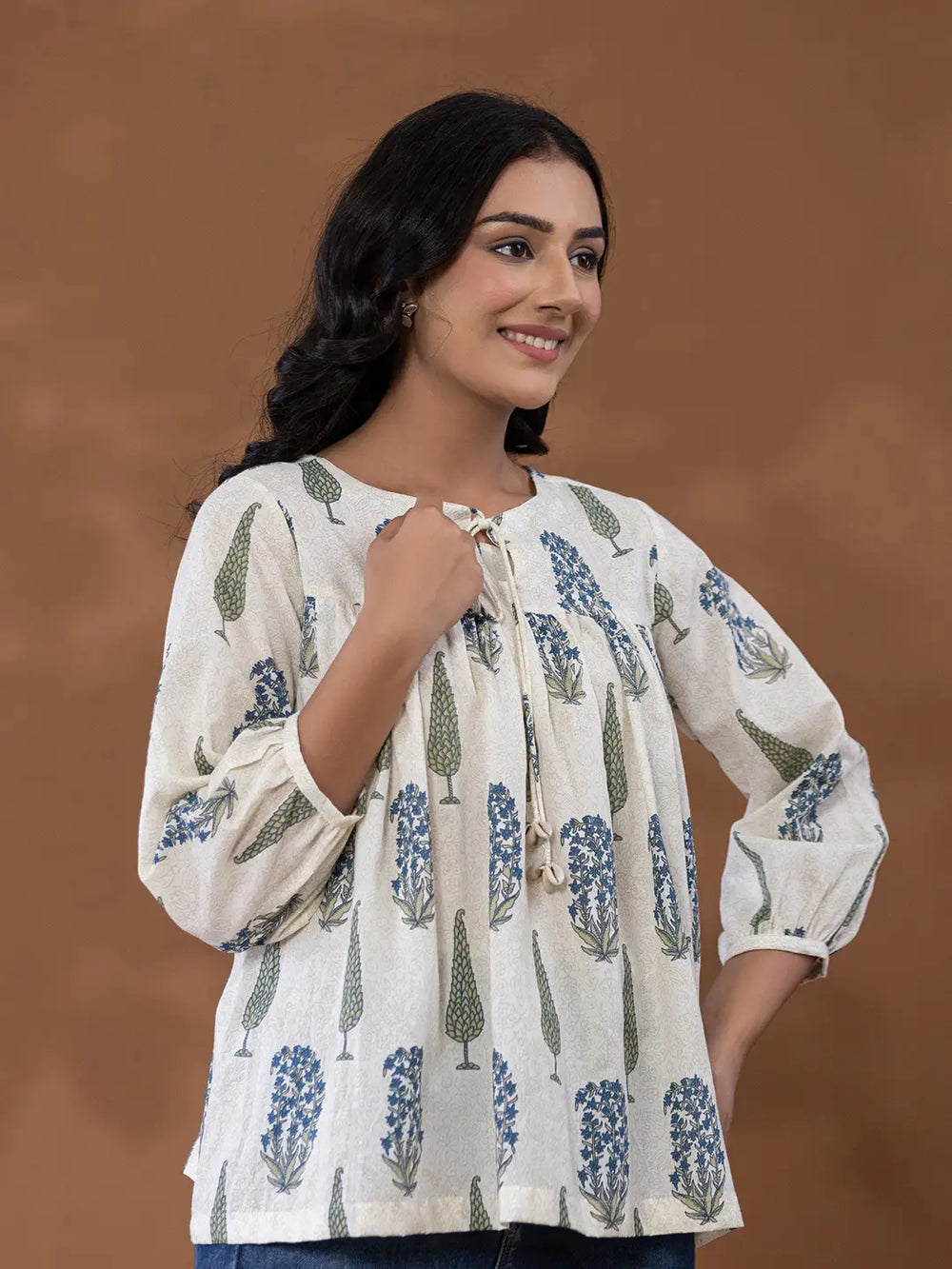 Cotton Printed Top-Yufta Store-7130TOPWHS