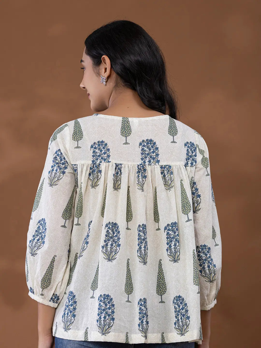 Cotton Printed Top-Yufta Store-7130TOPWHS