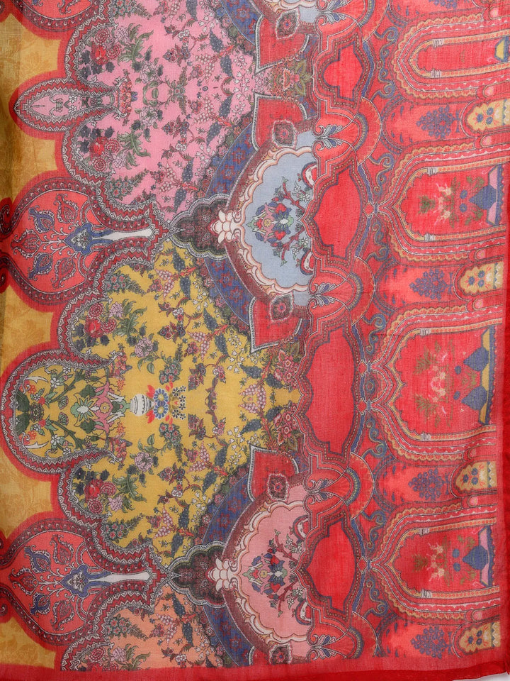 Cotton Red Lace Work Pakistani Straight Kurta Trouser Dupatta Set-Yufta Store-6583SKDRDM