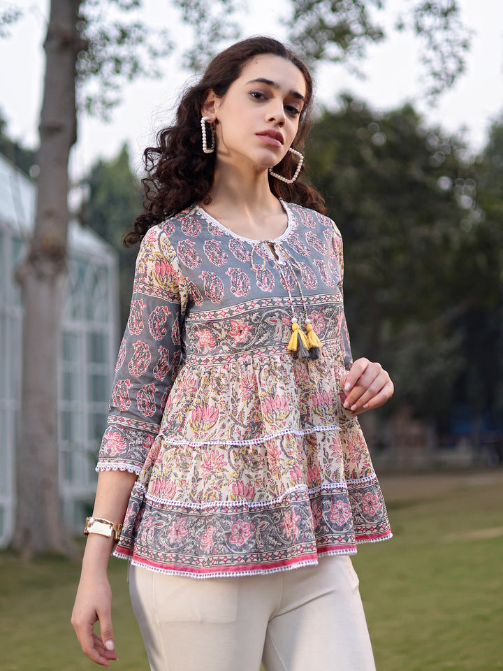 Cotton White Flare Top-Yufta Store-7388TOPWHS