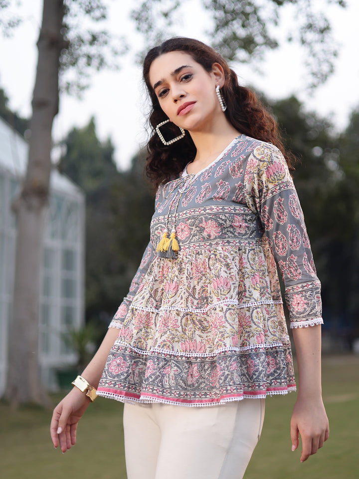 Cotton White Flare Top-Yufta Store-7388TOPWHS