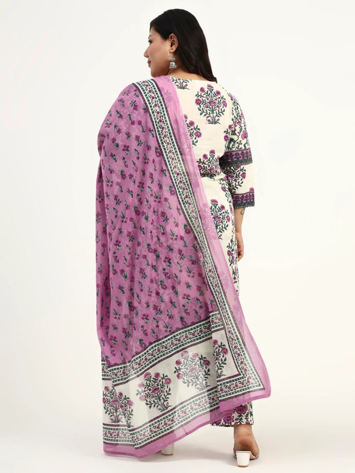 Cotton Yellow Kurta Dupatta Set (Plus Size)-Yufta Store-6496PSKDPR4XL