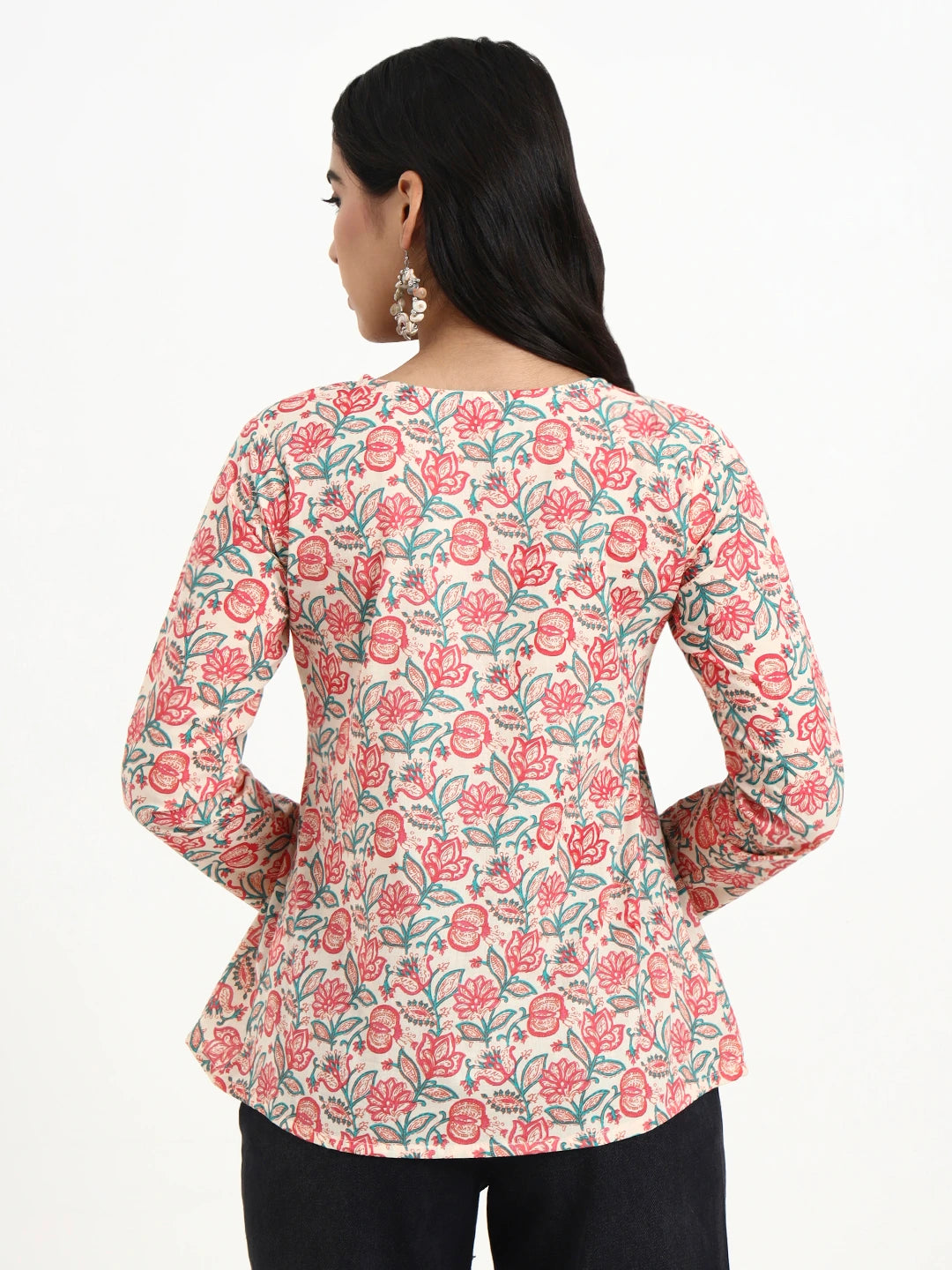 Cream Cotton Flare Top