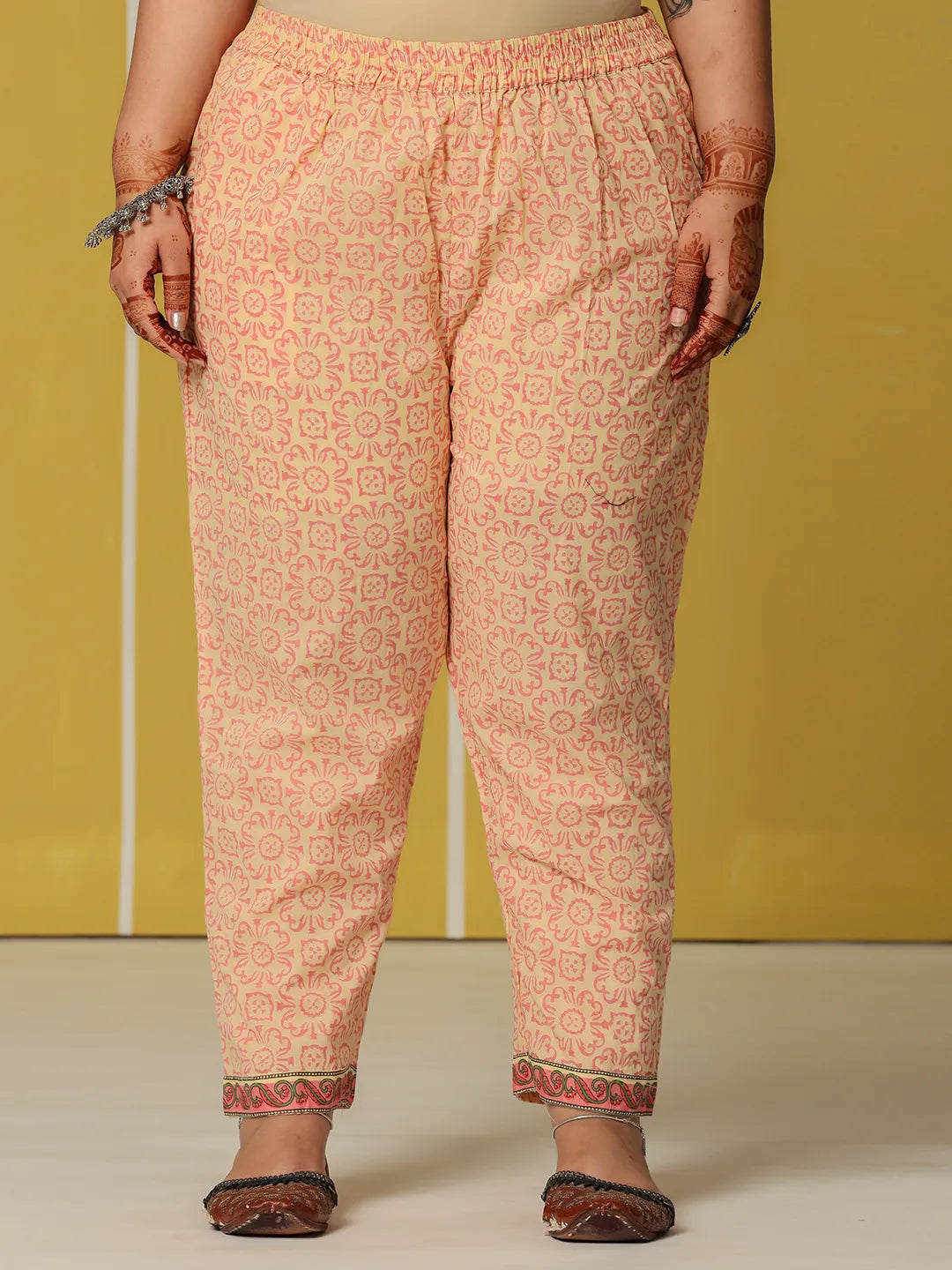 Cream Cotton Straight Plus Size Kurta Set-Yufta Store-6236PSKDCR3XL