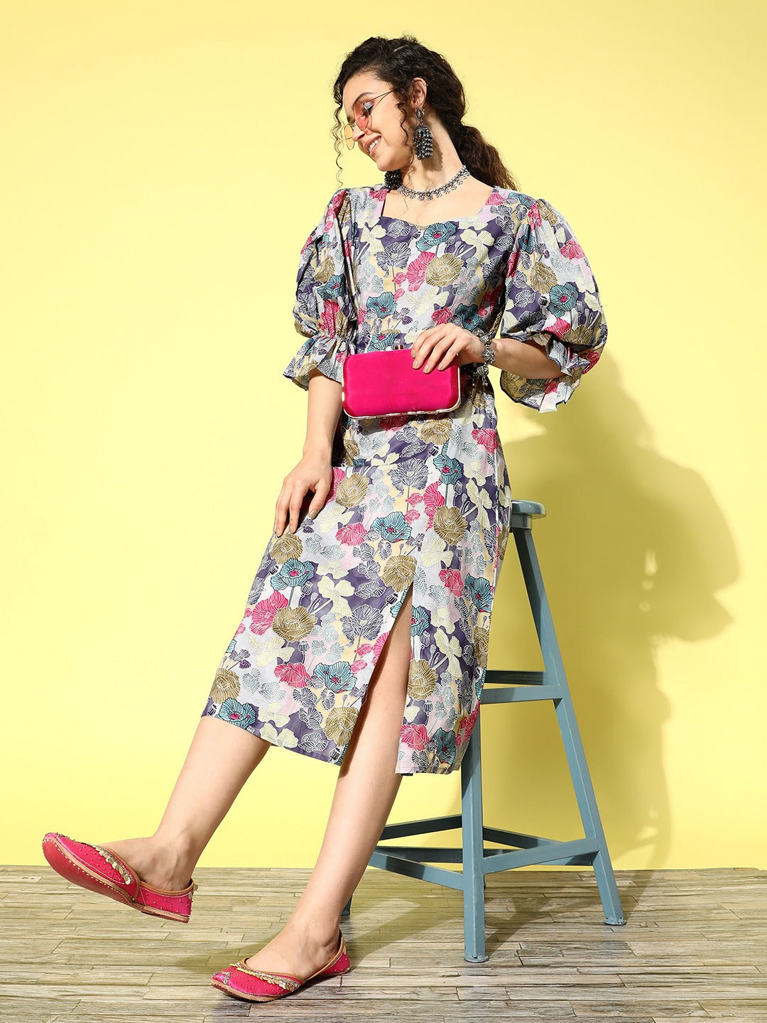 ethnic midi dress Jodhpur Ethnic Motifs Midi Dress