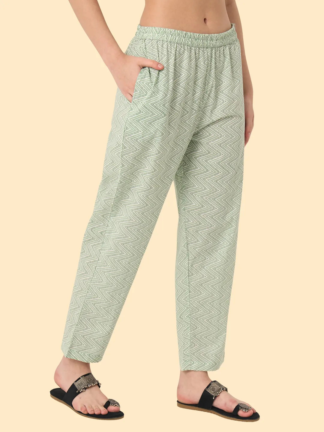 Green Ethnic Motifs Embroidered Regular Chikankari Pure Cotton Kurta with Trousers & With Dupatta-Yufta Store-7356SKDGRM