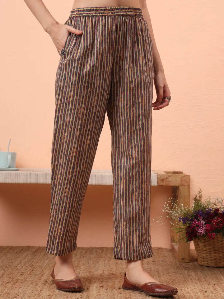 Grey Pure Cotton Mirror Work Kurta Dupatta Pant Set-Yufta Store-6546SKDGYM