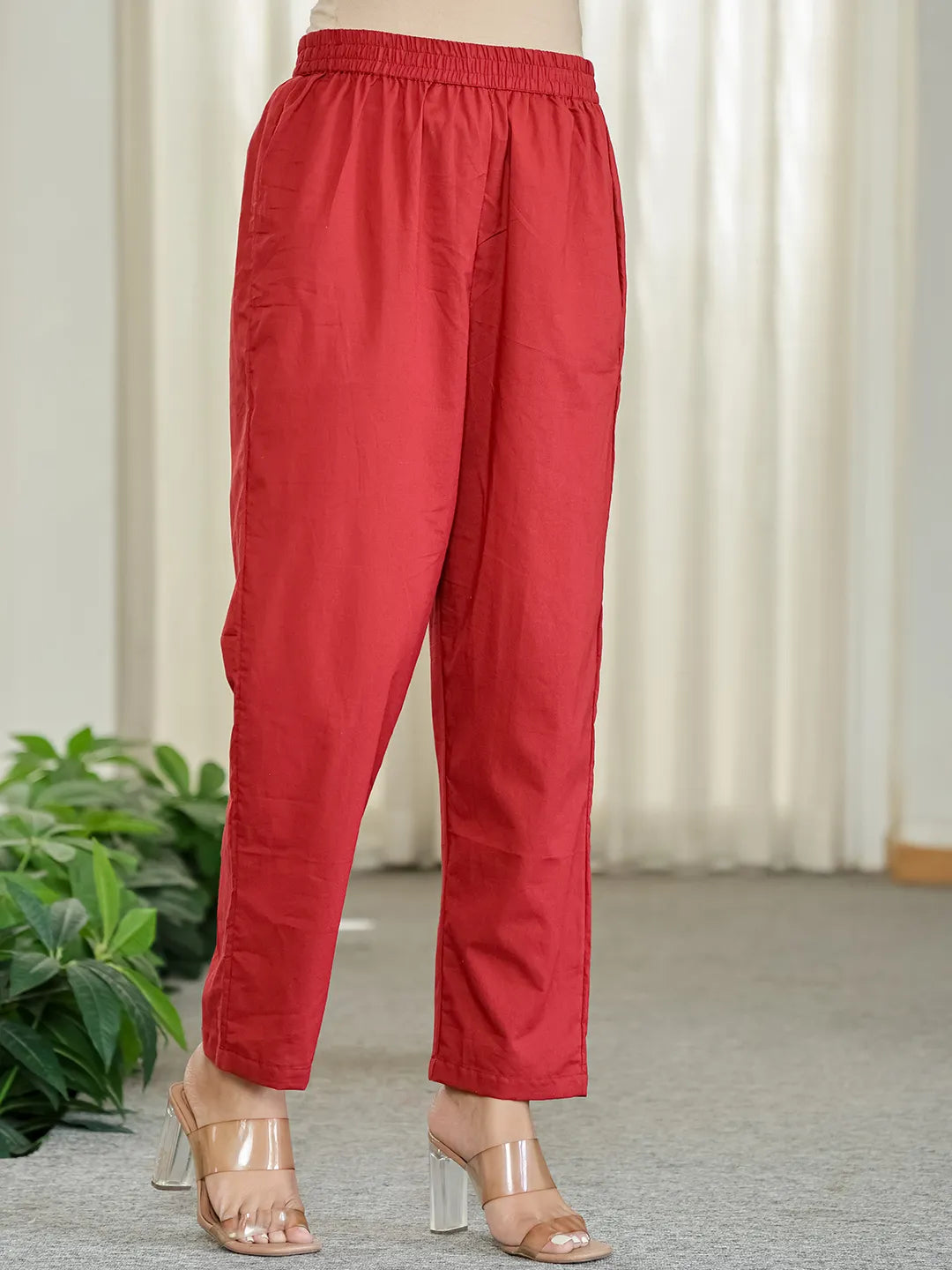 Maroon Cotton Sequins_Work Straight Kurta Set-Yufta Store-6511SKDMRM