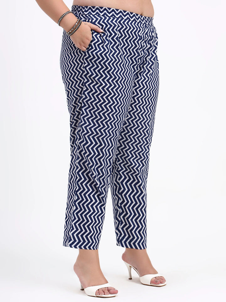 Navy Blue Cotton Straight Kurta Pant Dupatta Set-Yufta Store-7544PSKDNB3XL