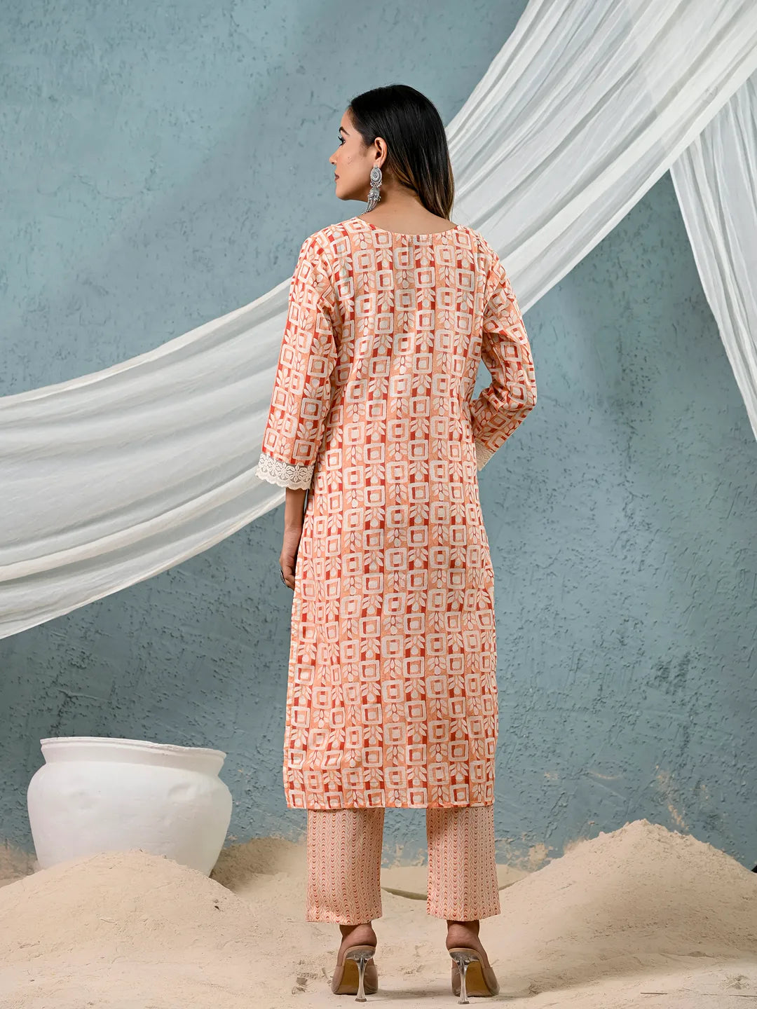 cotton orange kurta dupatta setoffline_sku-8-Yufta Store-7044SKDORM