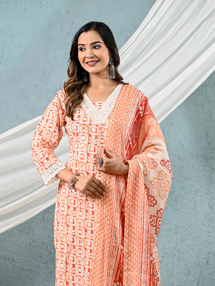 cotton orange kurta dupatta setoffline_sku-8-Yufta Store-7044SKDORM